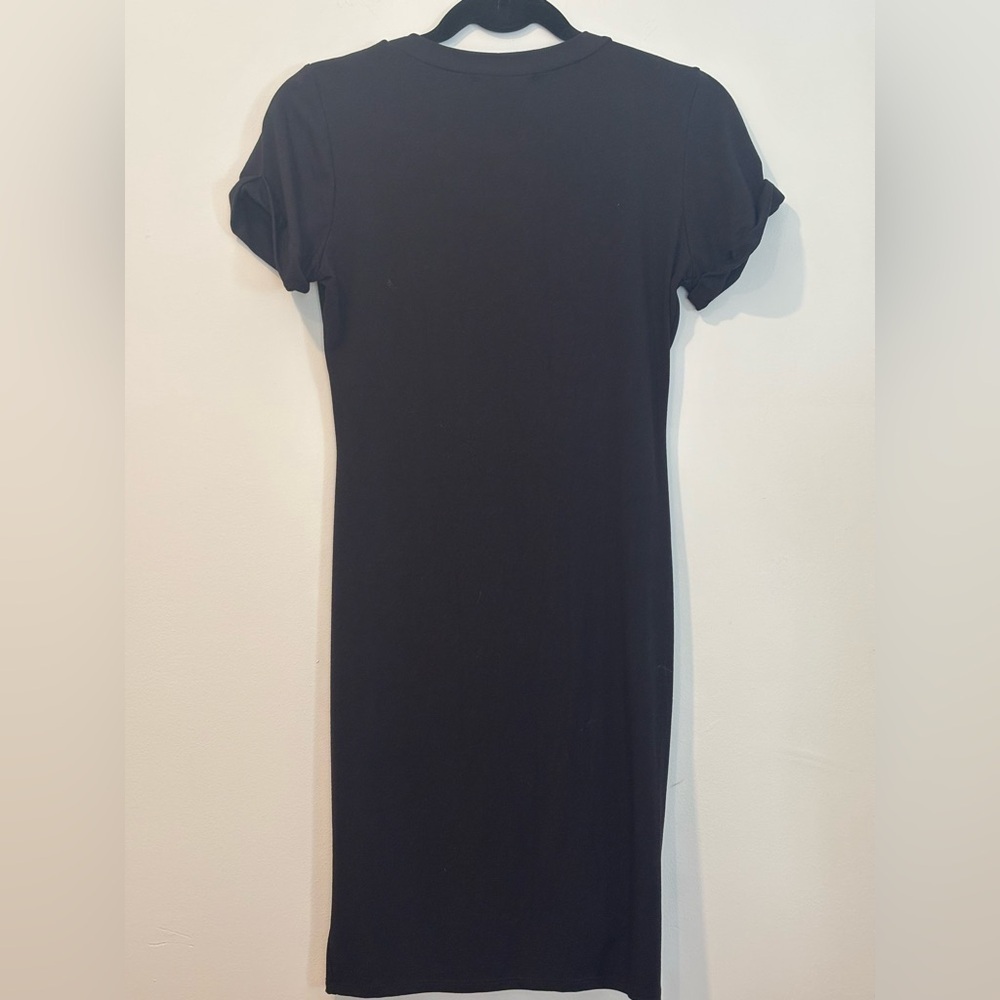 Lulu's Black Crew Neck Short Sleeve T Shirt Mini Dress - Picture 6 of 10